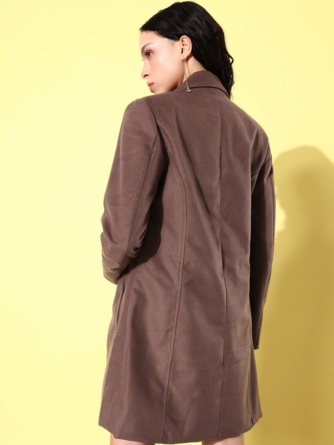 Notched Lapel Collar Trench Coat - Image 4