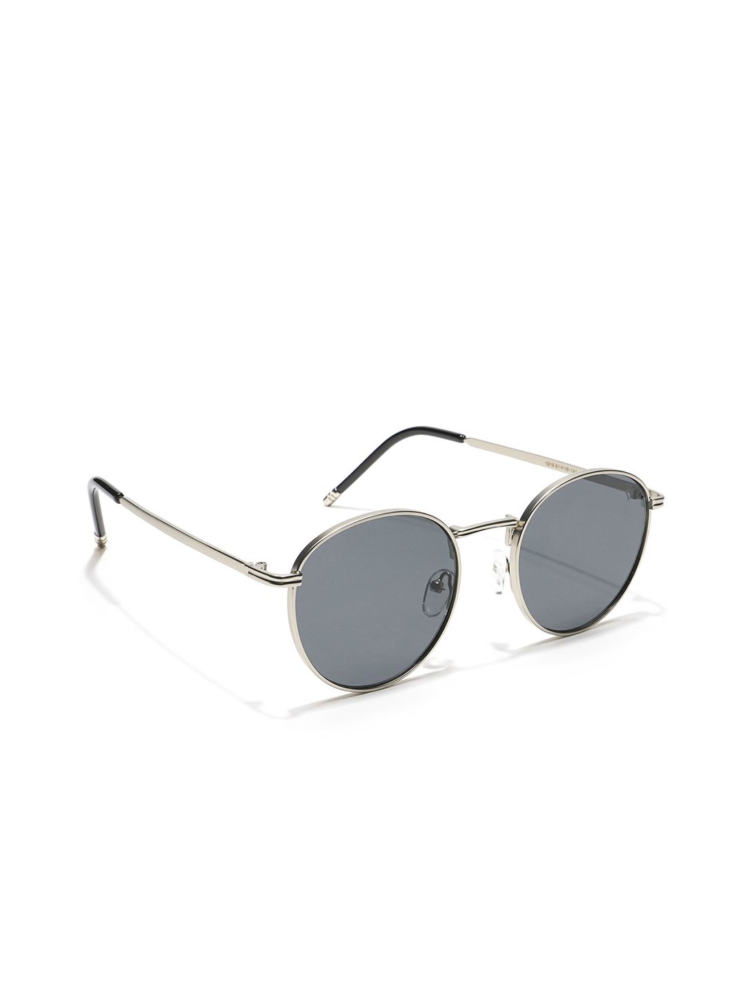 Black Lens & Silver-Toned Round Sunglasses with UV Protected Lens 1915MG3622 - Image 2