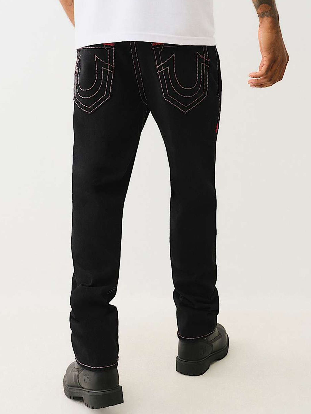 True Religion Pickstitch Ricky Straight Fit Mid Rise Solid Jeans - Image 3