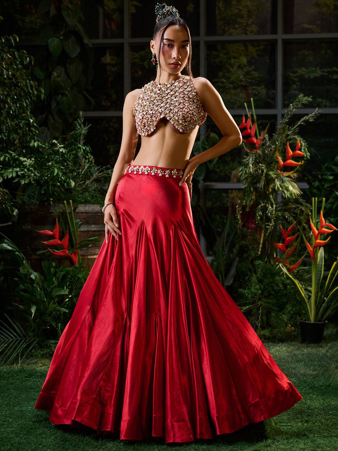 Payal & Zinal Embellished Thread Work Ready to Wear Lehenga