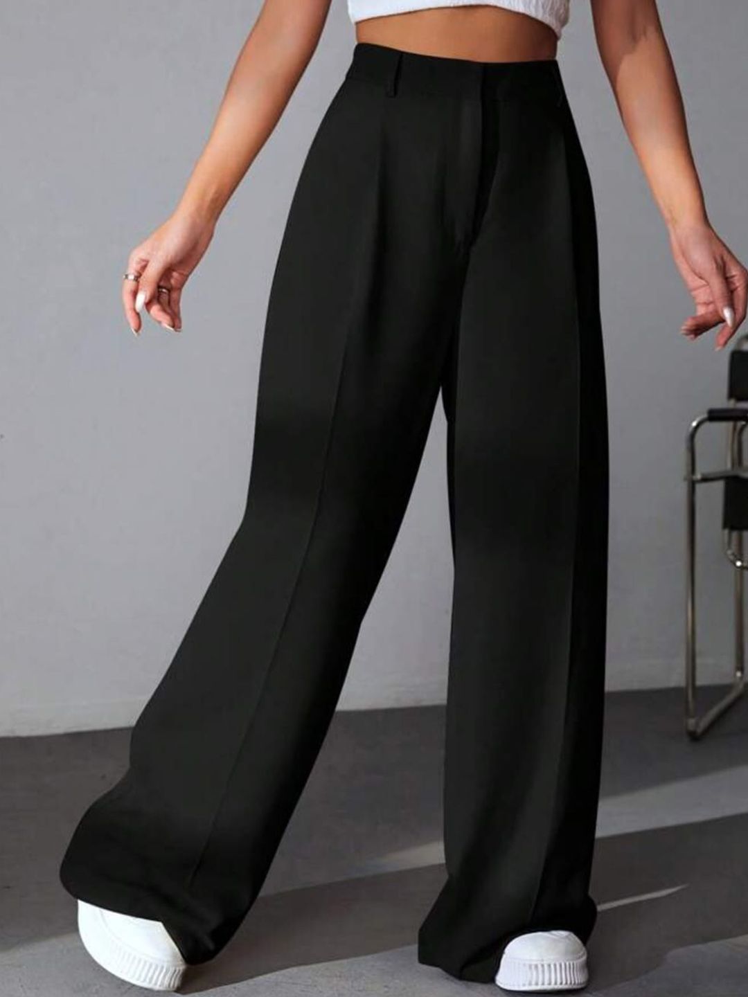 Women High-Rise Pleated Korean Trousers - Image 4