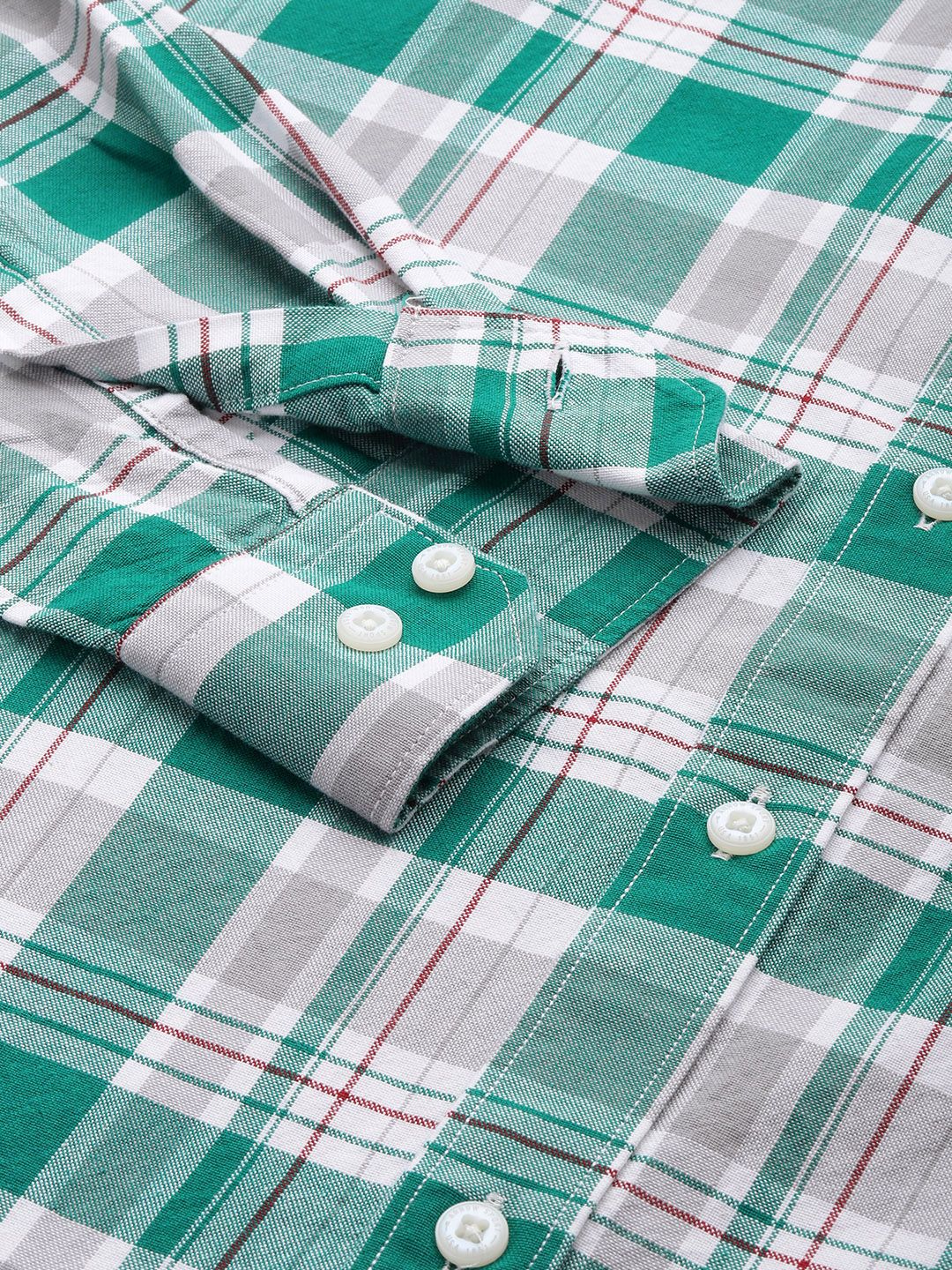 Pure Cotton Manhattan Slim Fit Opaque Checked Casual Shirt - Image 3