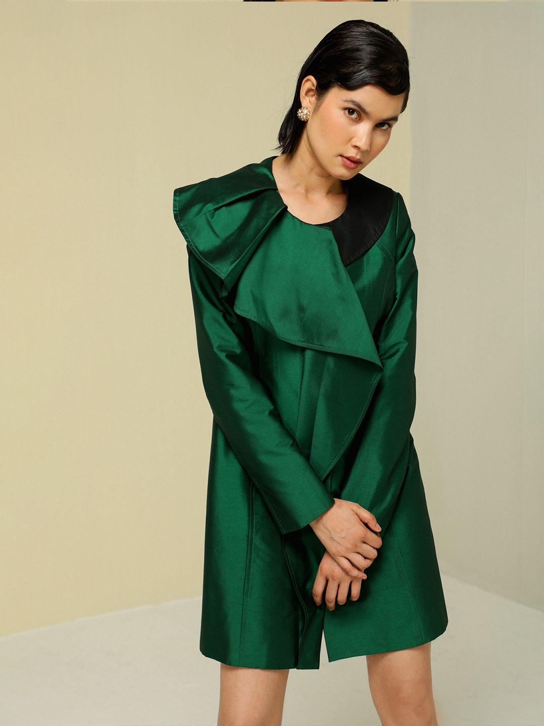 Women Floral Colourblocked Longline Open Front Jacket - Image 3