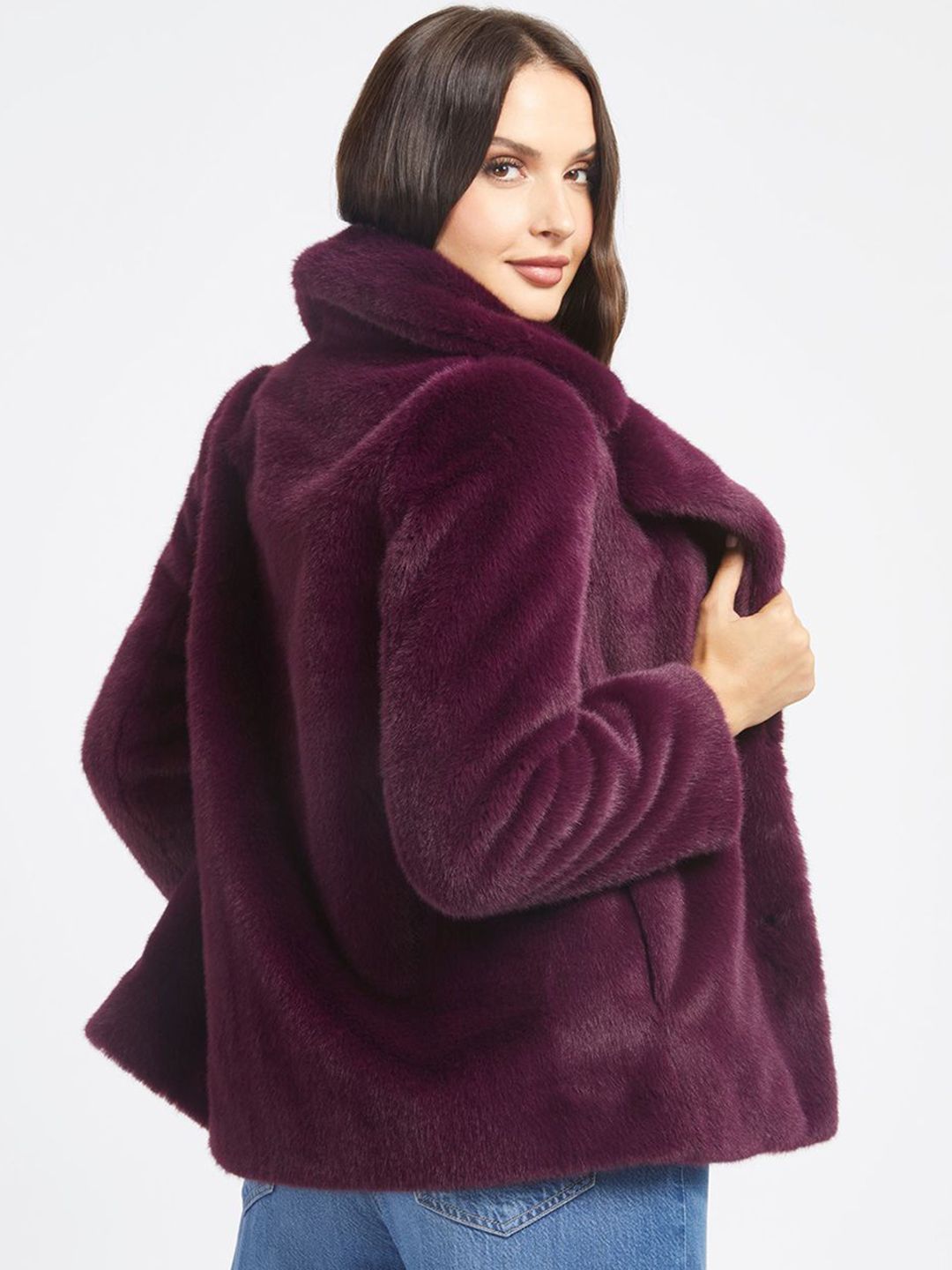 GUESS Women Solid Lapel Collar Biker Jacket - Image 3