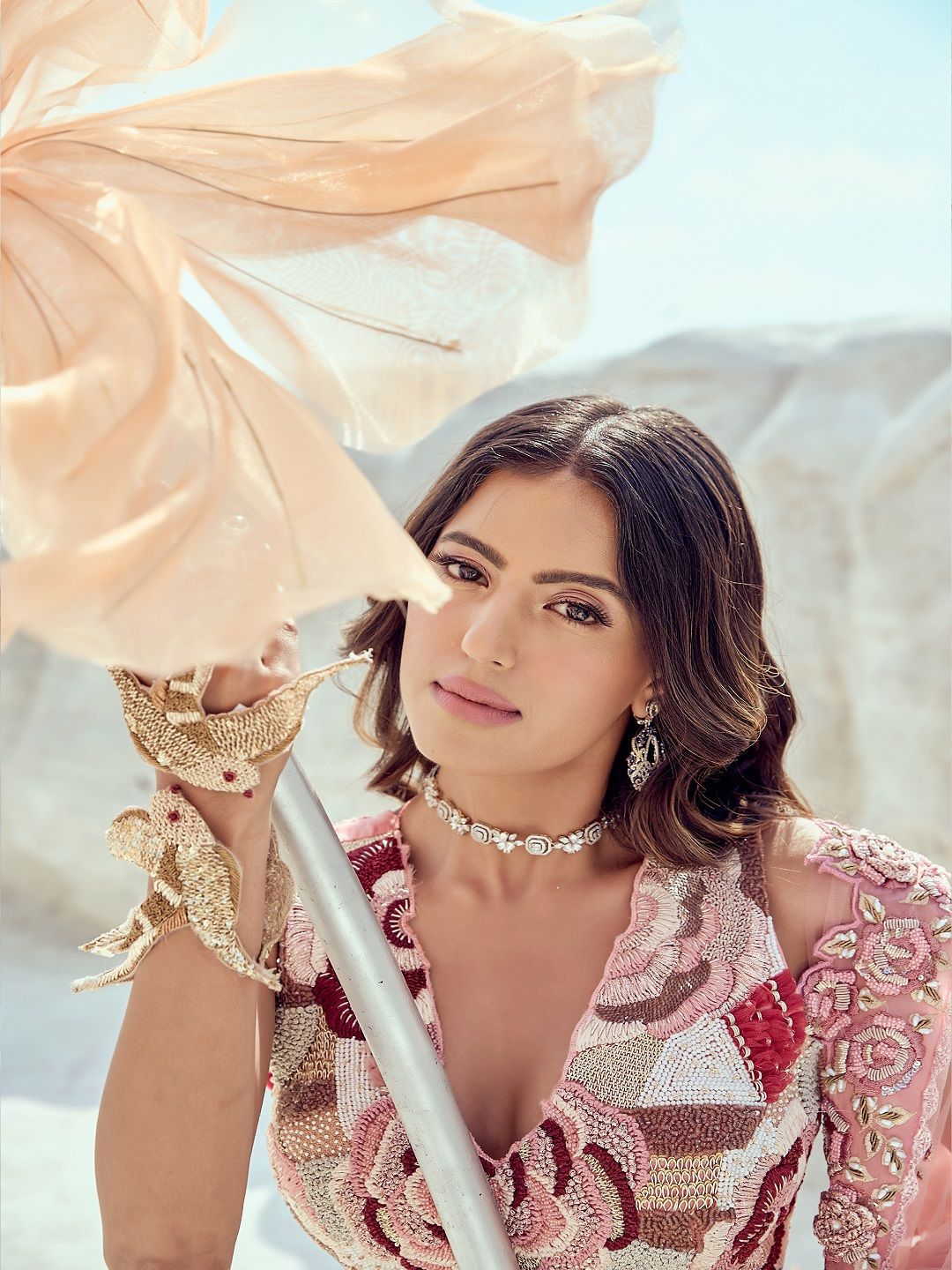 Nikita Vishakha Embroidered Beads and Stones Ready to Wear Lehenga & Blouse With Dupatta - Image 3