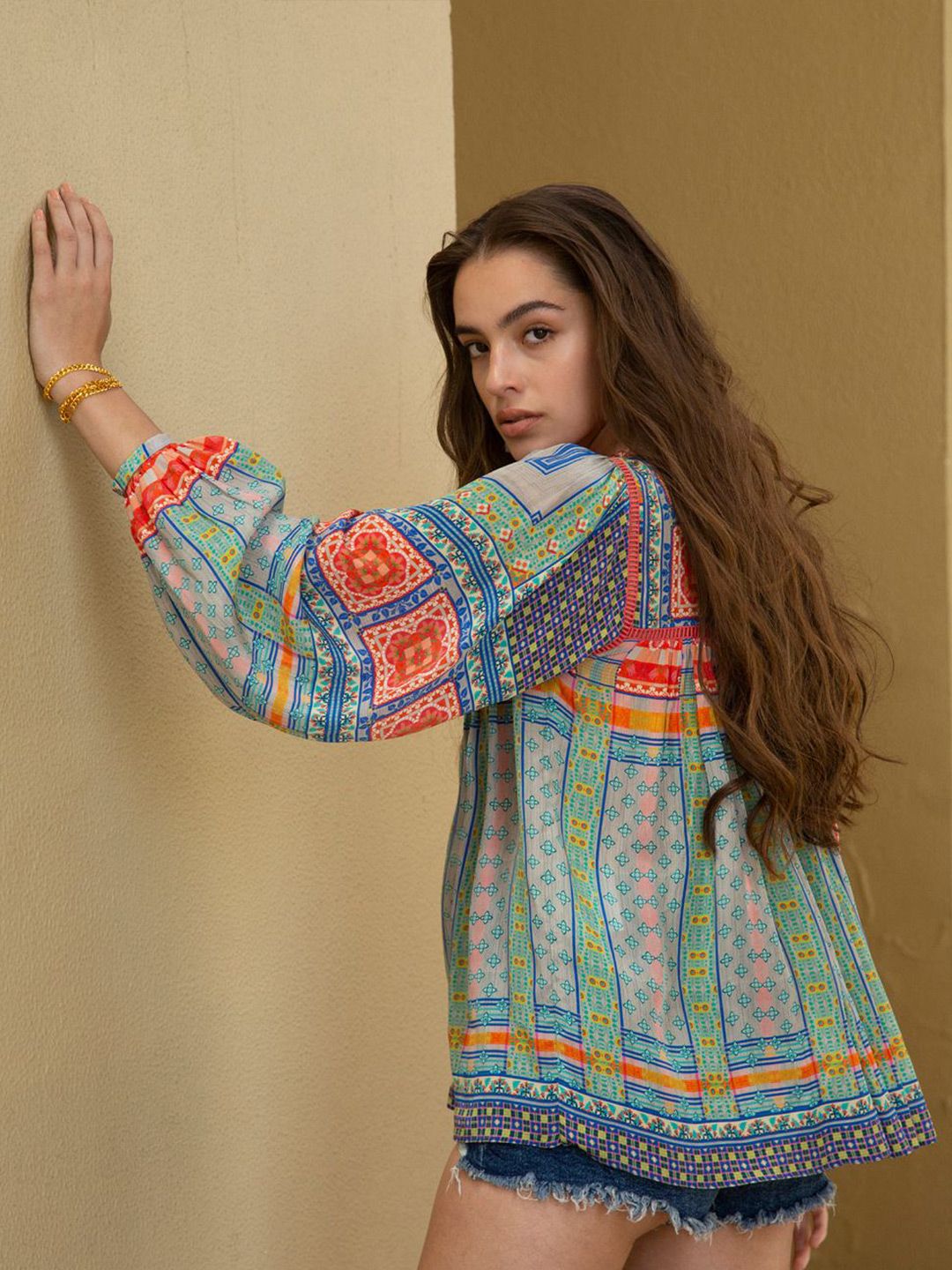 Women Geometric Print Top - Image 3