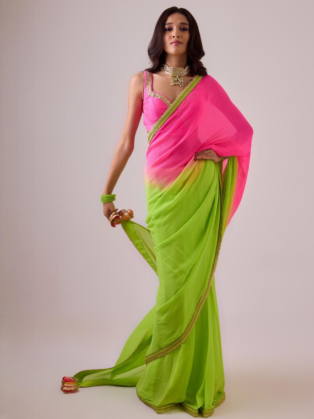 Ombre Gotta Patti Saree