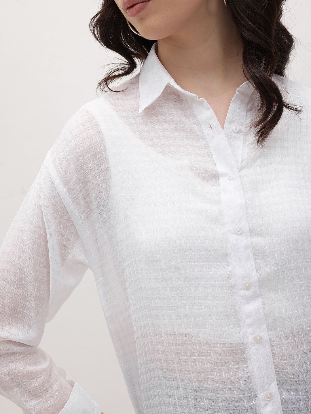 Roadster The Life Co. Semi Sheer Checked Casual Shirt - Image 2