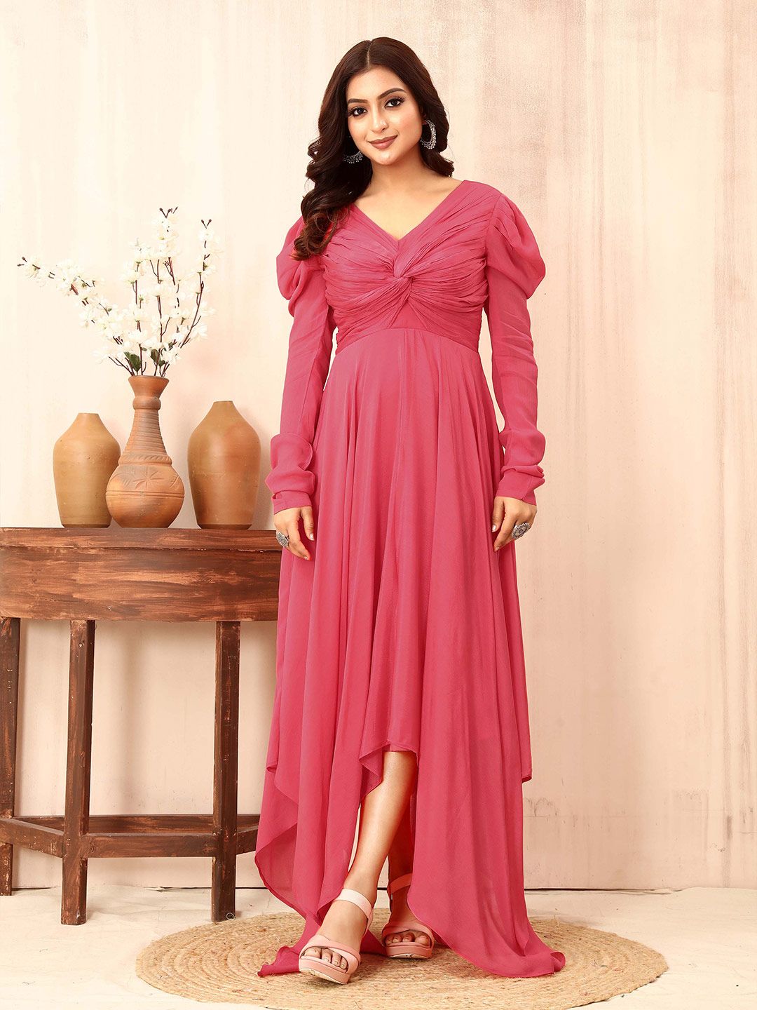 TWAM SUNDARA Chiffon Empire Maxi Dress