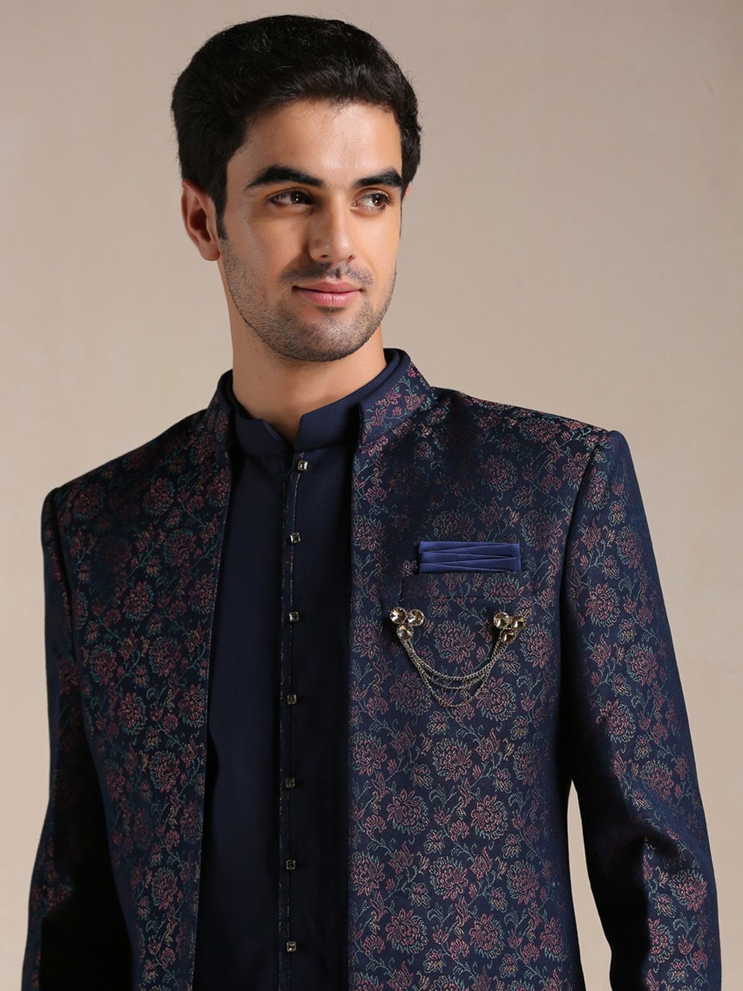 Men Brocade Printed Sherwani Set