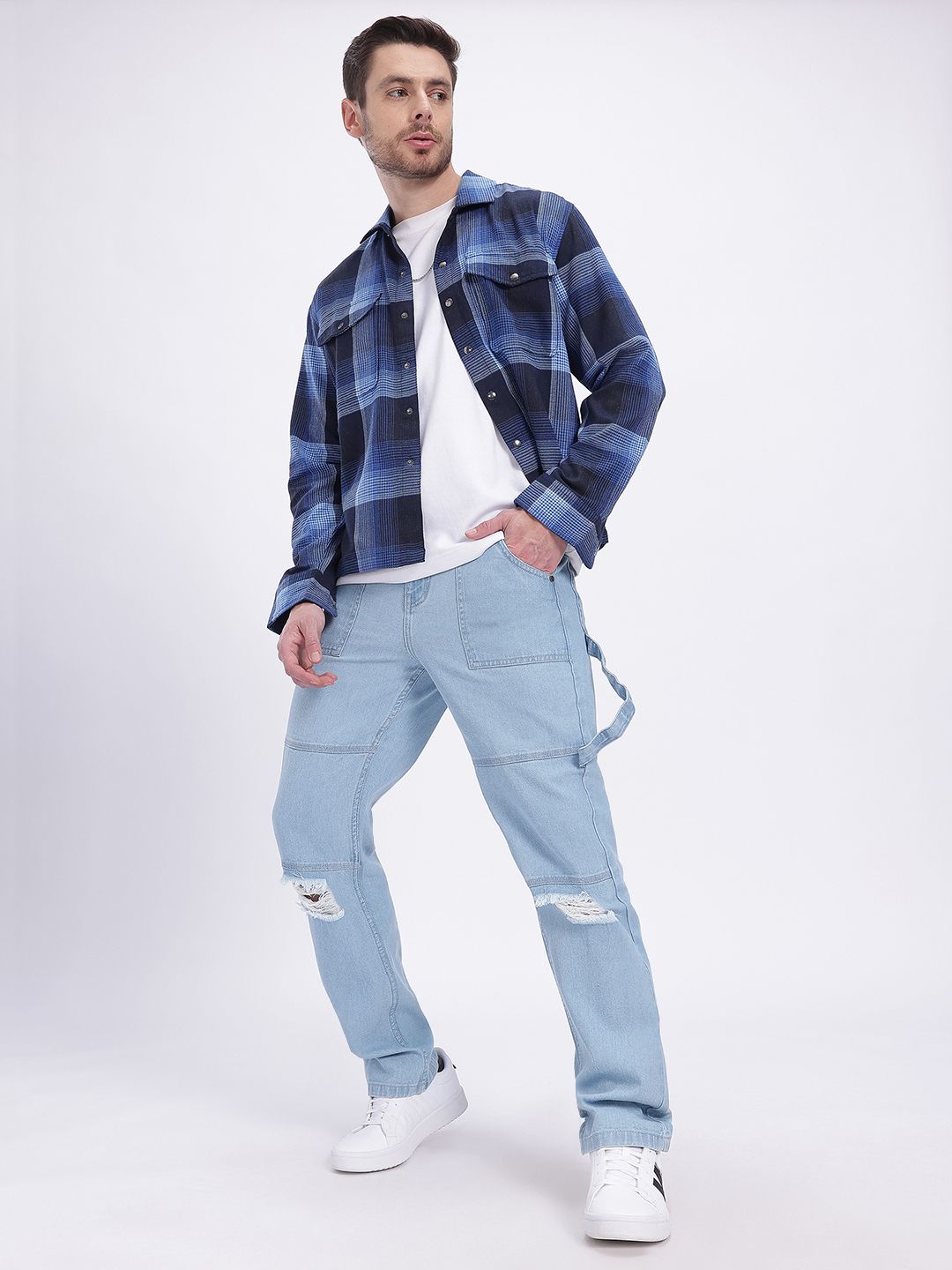 Men Raw Edge Ripped Regular Fit Jeans - Image 2