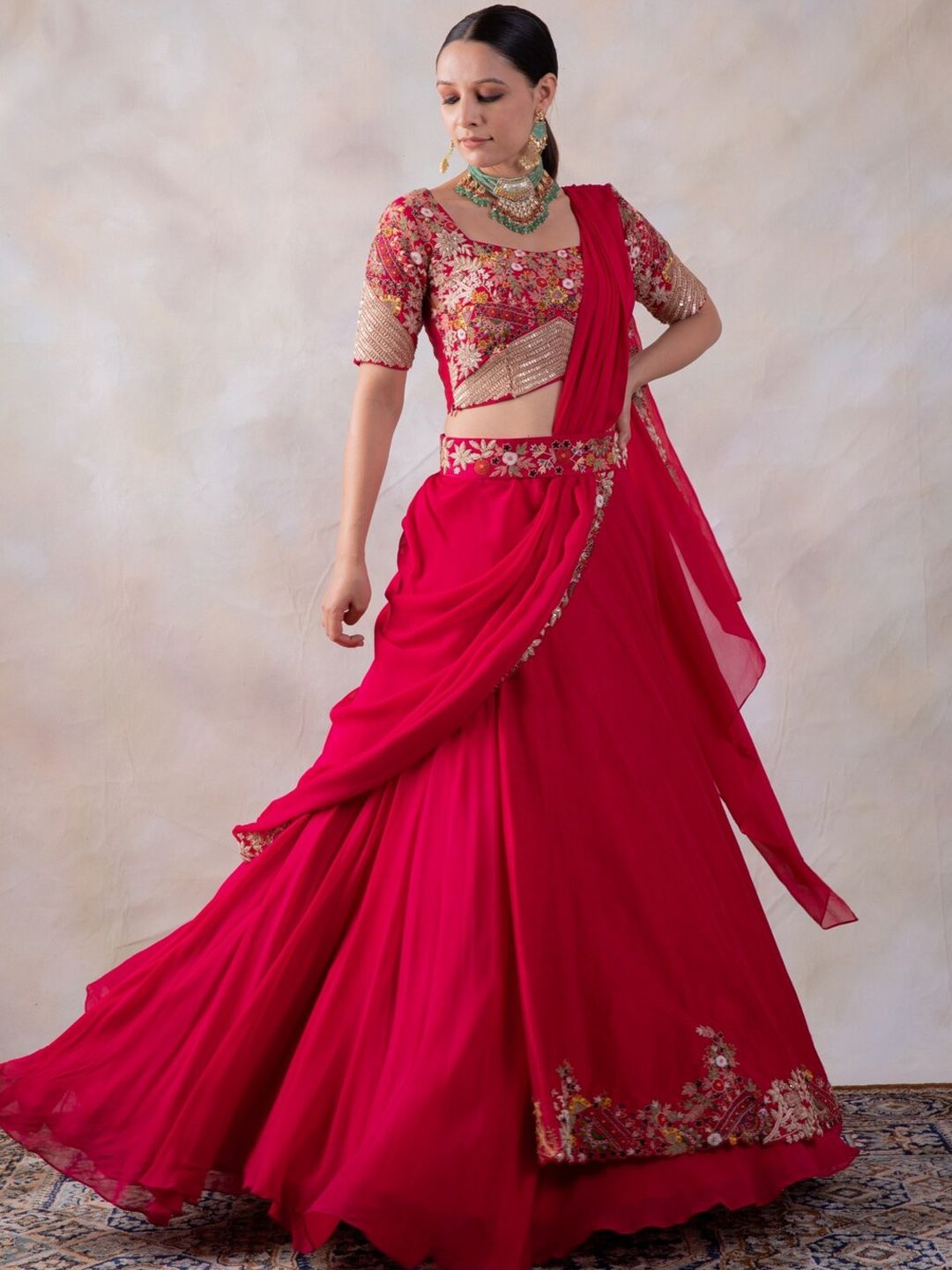 baidehi Embroidered Sequinned Ready to Wear Lehenga & Blouse With Dupatta