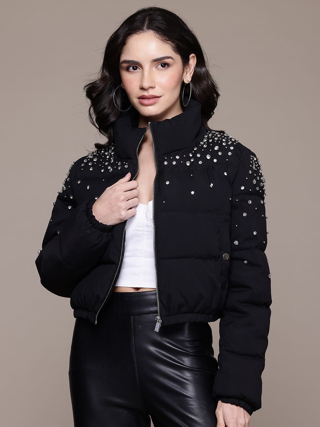 Women Studded Puffer Jacket