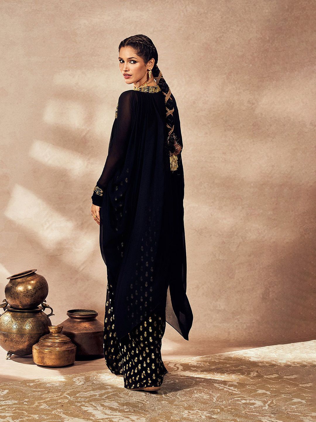 Pixie Dust Embellished Shoulder Straps Top with Skirt & Shrug - Image 4