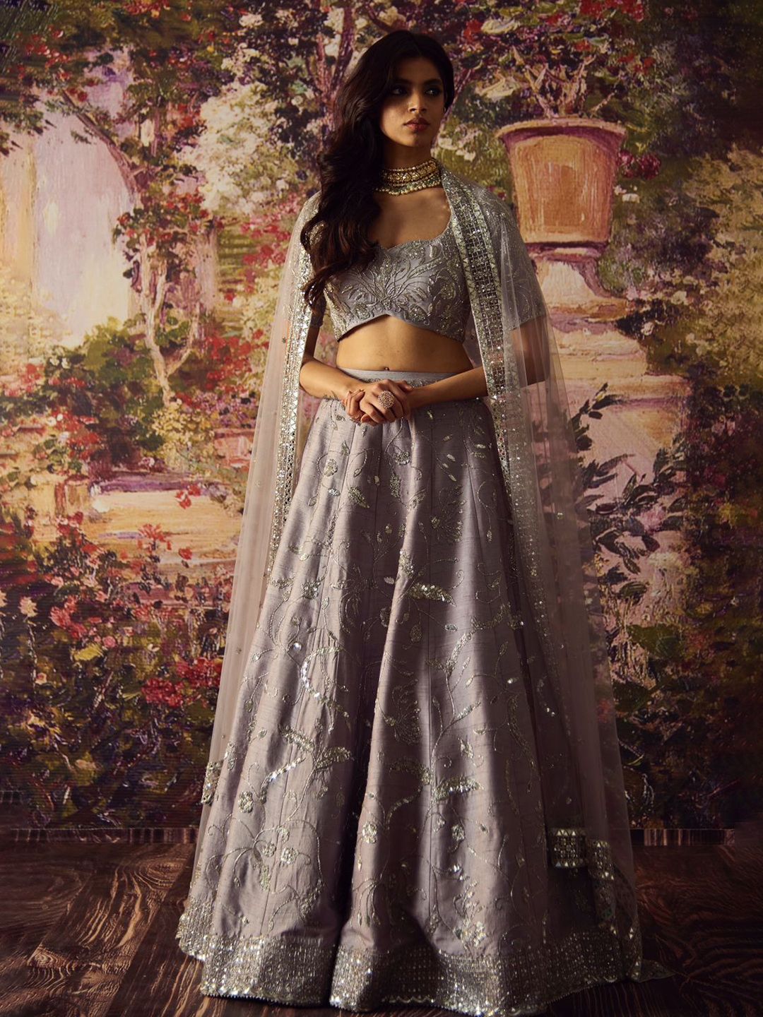 Geethika kanumilli Embroidered Ready to Wear Lehenga & Blouse With Dupatta