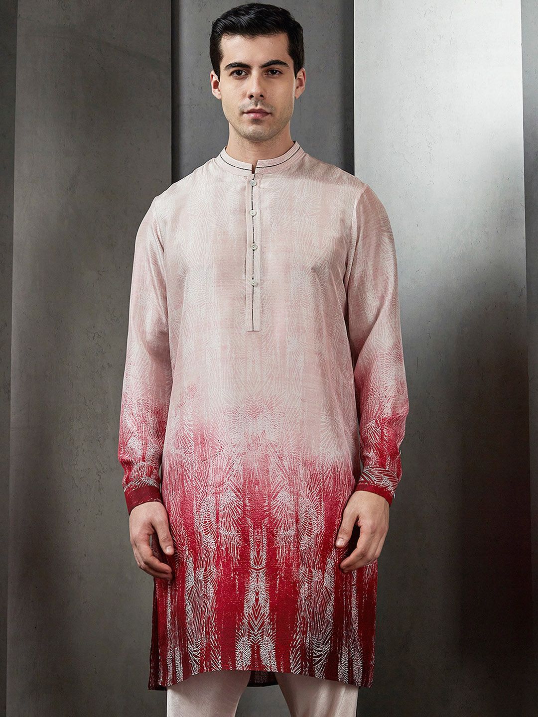 Rohit Gandhi + Rahul Khanna Abstract Dyed Sequinned Straight Kurta - Image 2