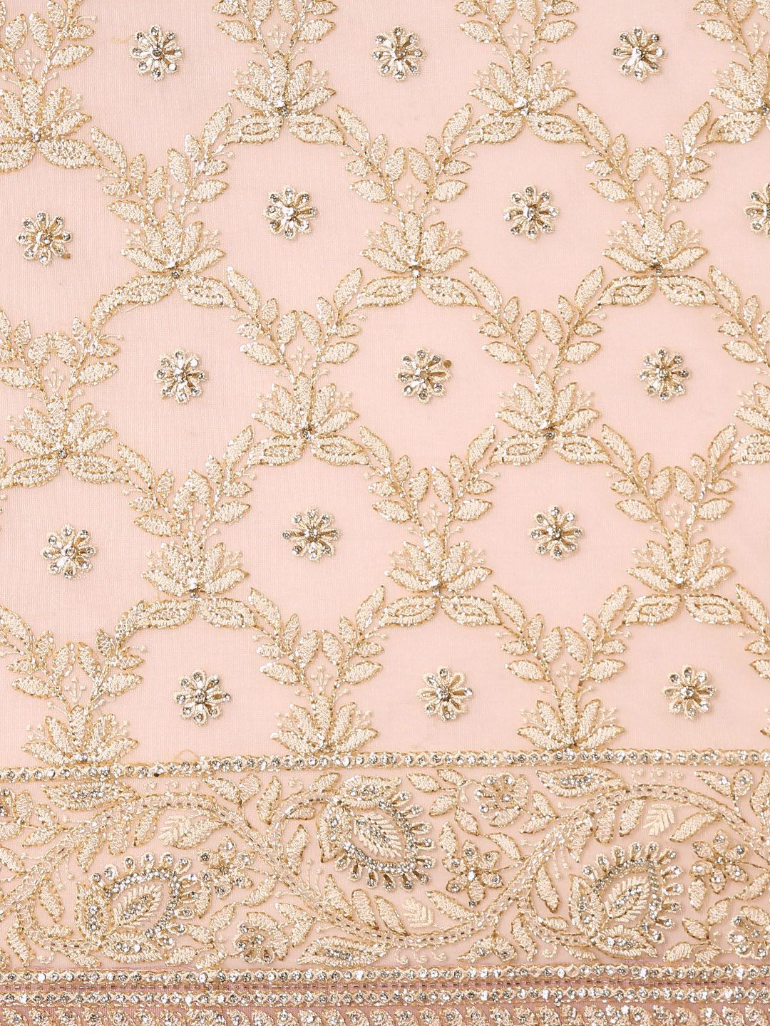 Floral Embroidered Net Saree - Image 4