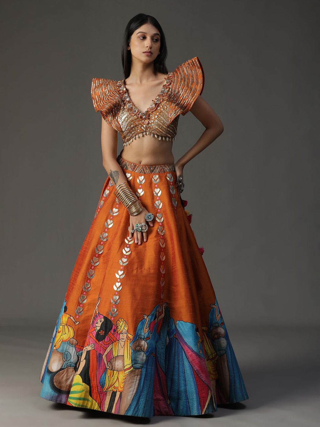 Embellished Beads & Stones Made to Measure Lehenga & Blouse With Dupatta