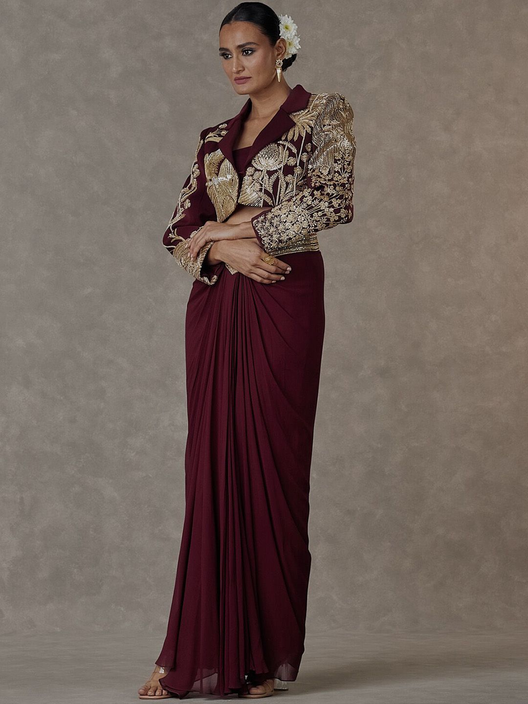 Son Chidiya Women Crop Blazer Tube Top & Skirt Co-Ords - Image 3