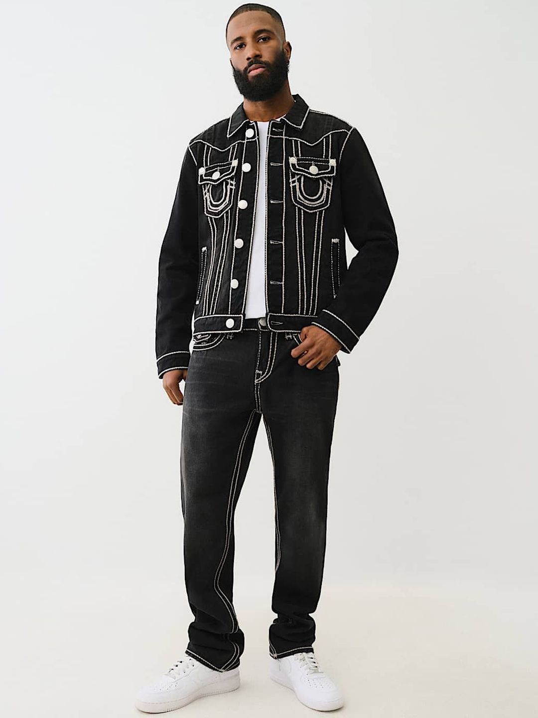 Rope Stitch Ricky Straight Fit Mid Rise Washed Jeans - Image 4