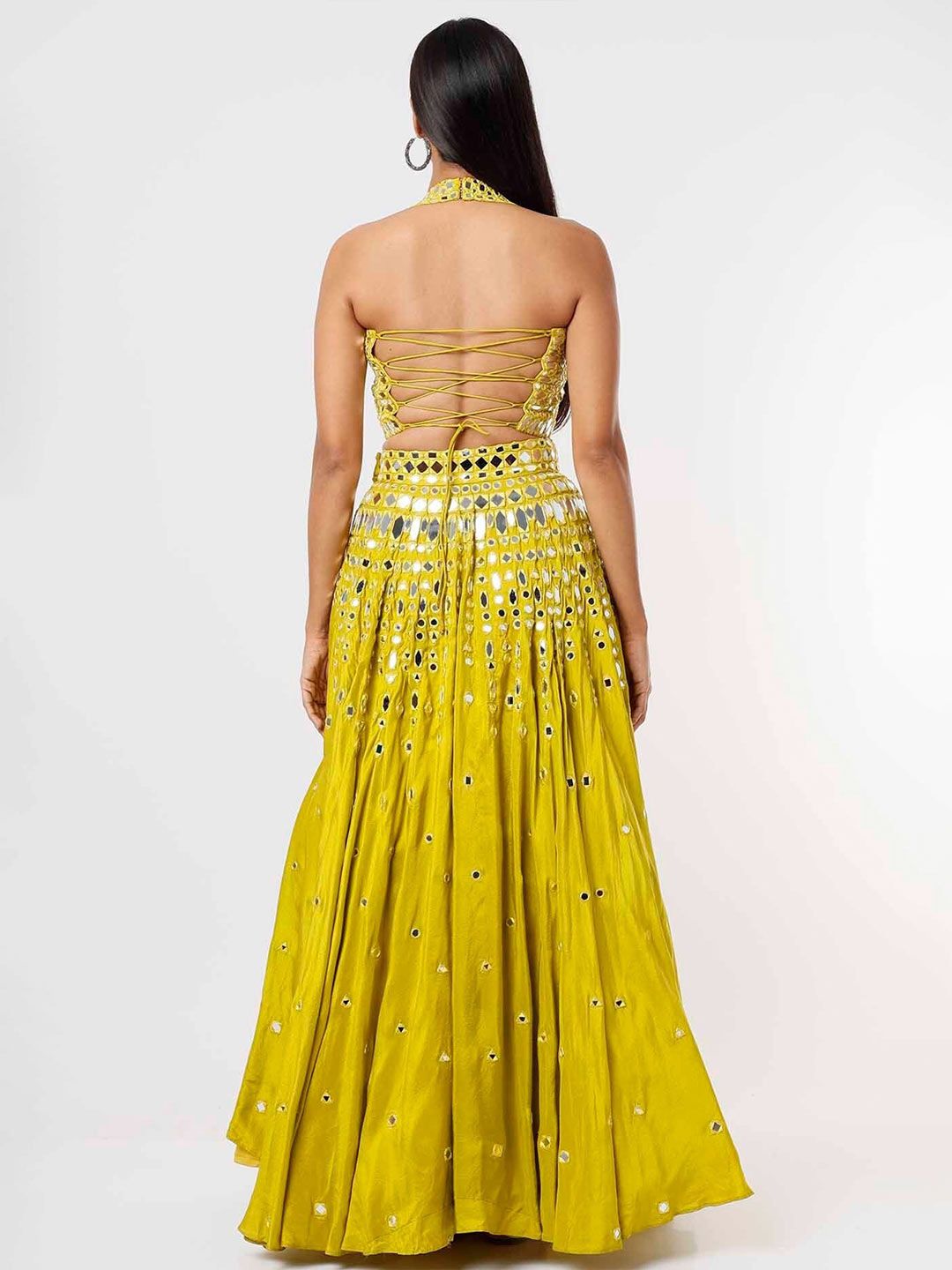 Mehak Murpana Embellished Mirror Work Ready to Wear Lehenga & Blouse With Dupatta - Image 3