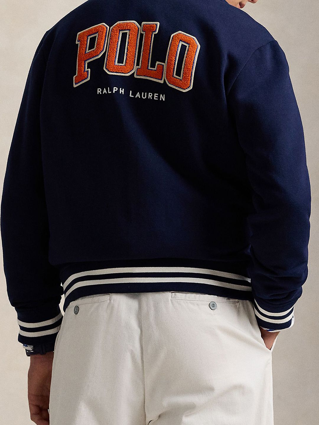 Men Stand Collar Typography Printed Cotton Casual Bomber Jacket - Image 2