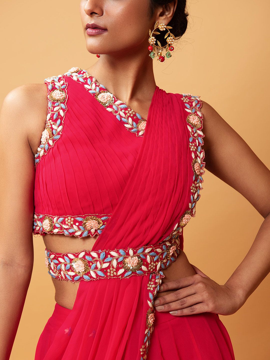 Quench A Thirst Quench A Thirst Embroidered Beads And Stones Ready To Wear Lehenga & Blouse With Dupatta - Image 2