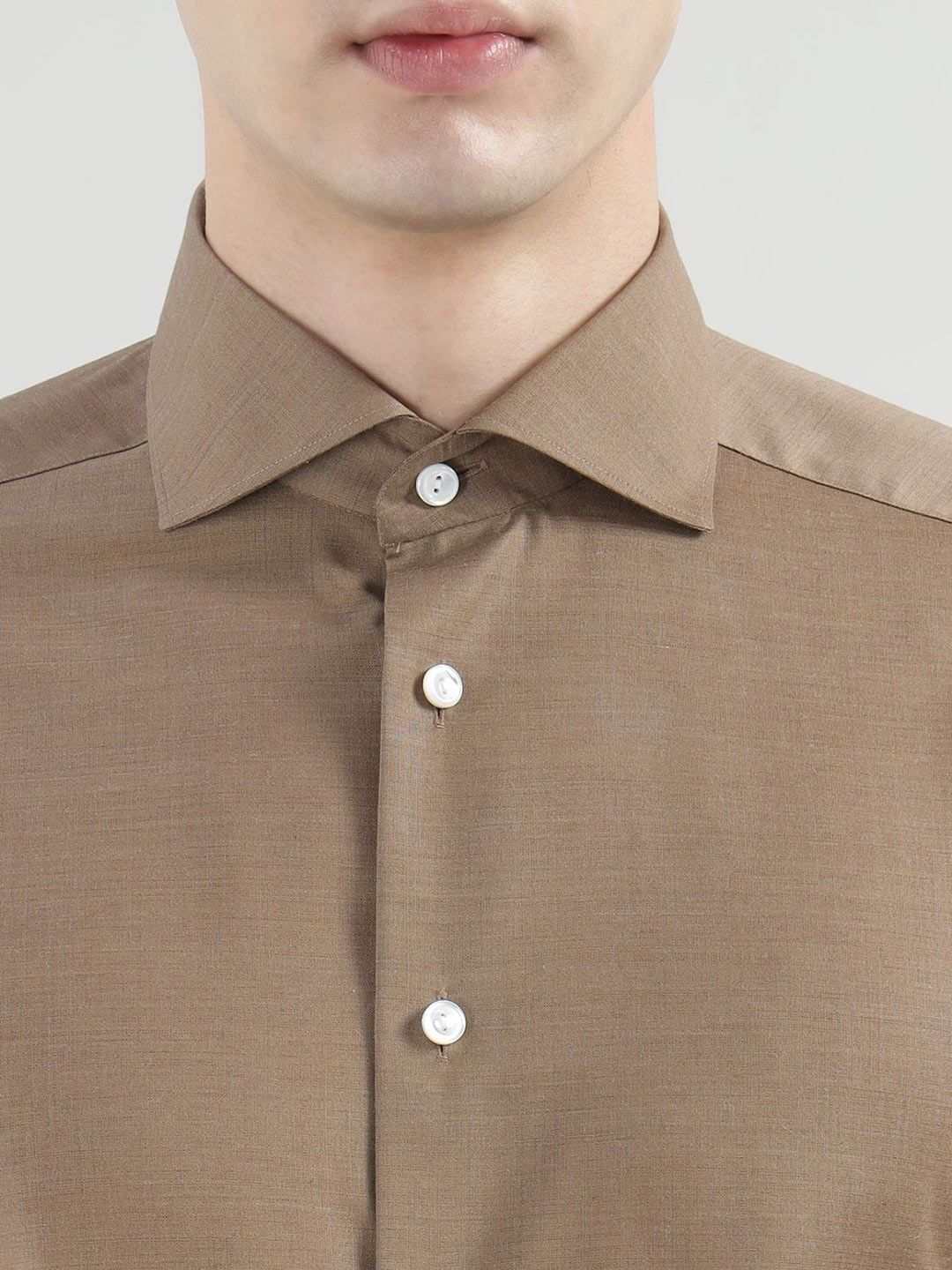 Eton Men Solid Slim Fit Merino Cashmere Formal Shirt - Image 2