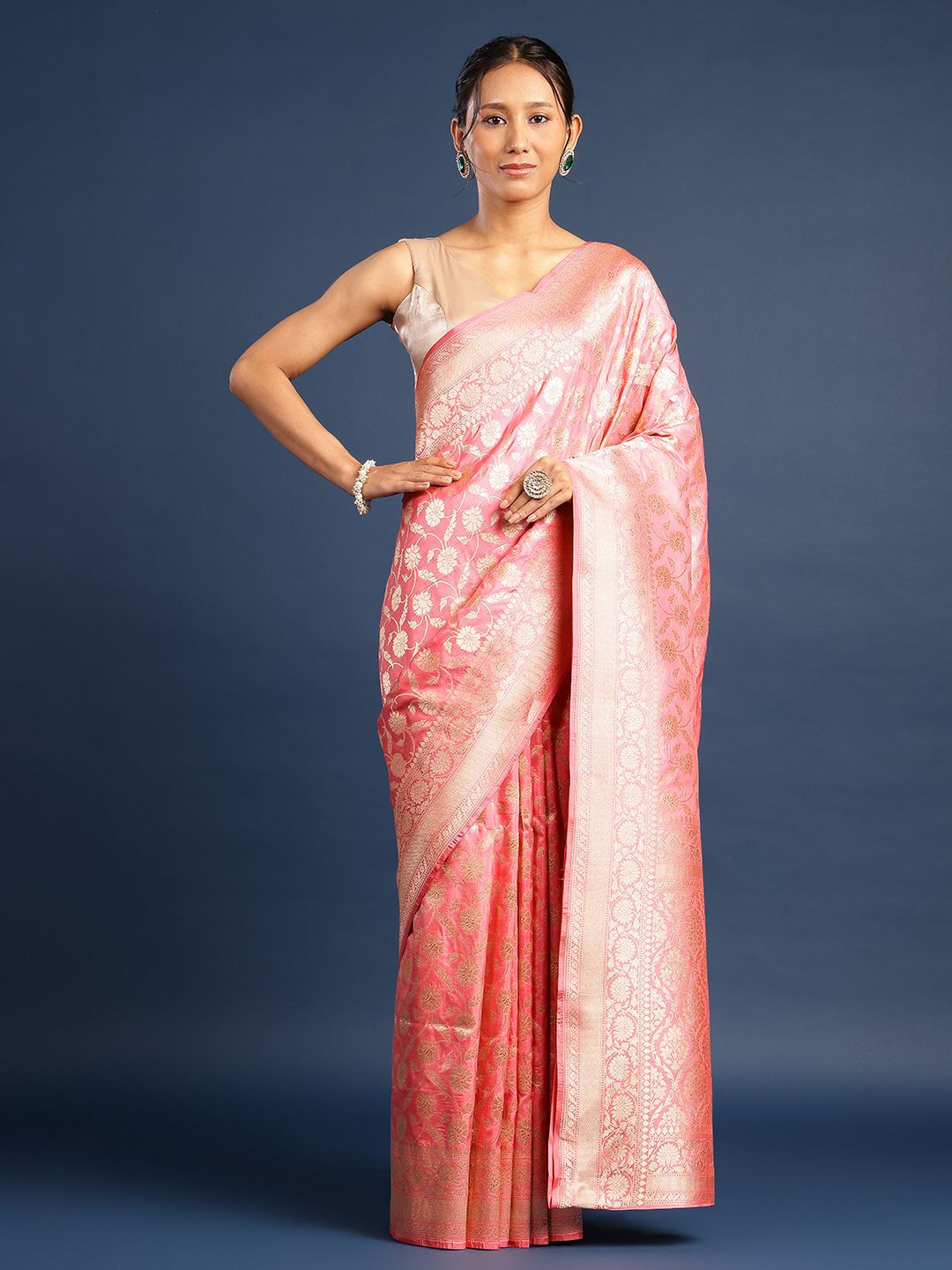 Woven Design Zari Pure Katan Silk Banarasi Saree With Unstiched Blouse Piece