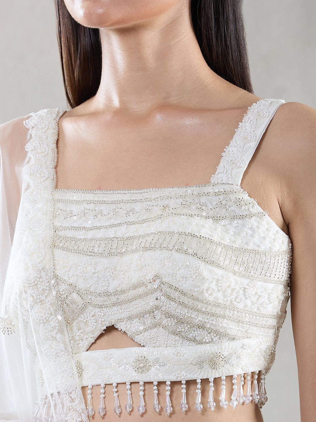 Samyukta Singhania Embroidered Beads & Stones Ready to Wear Lehenga & Blouse With Dupatta - Image 3