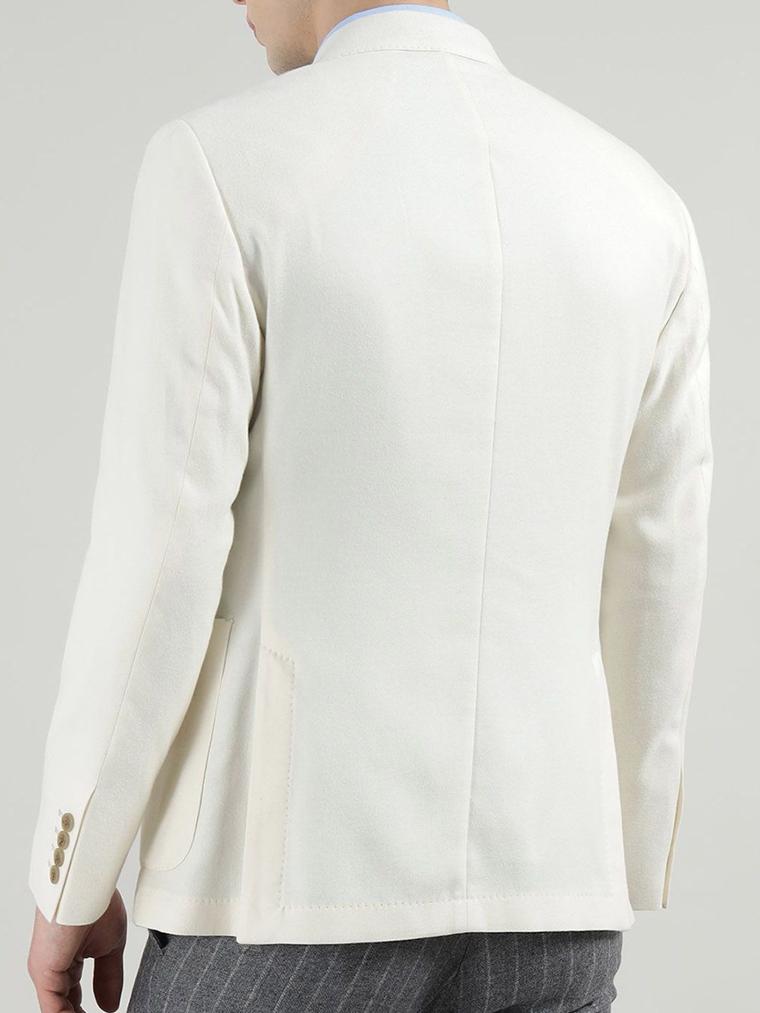 HACKETT LONDON Notched Lapel Structured Shoulder Slim-Fit Double Breasted Cotton Blazers - Image 3