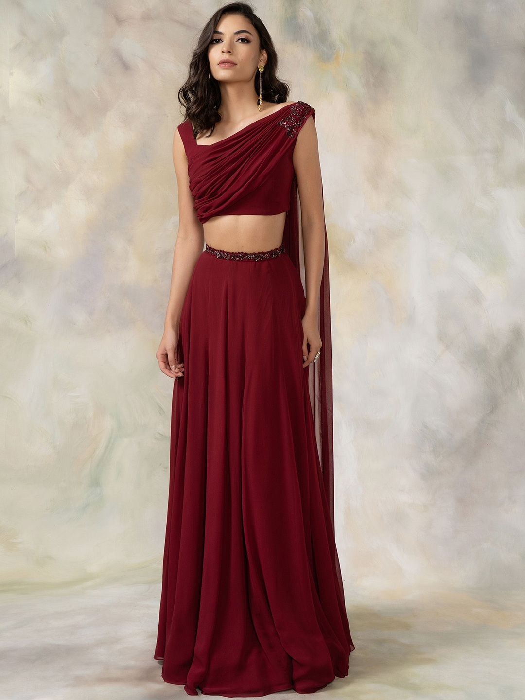 Pooja Peshoria Embellished Beads and Stones Ready to Wear Lehenga Choli