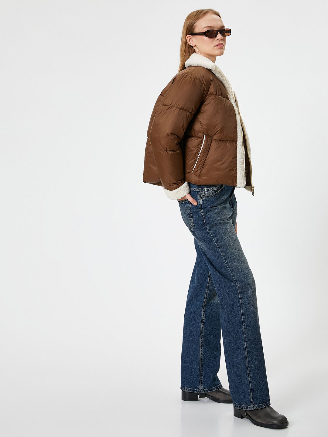 Women Mock Collar Solid Casual Tailored Jacket - Image 2