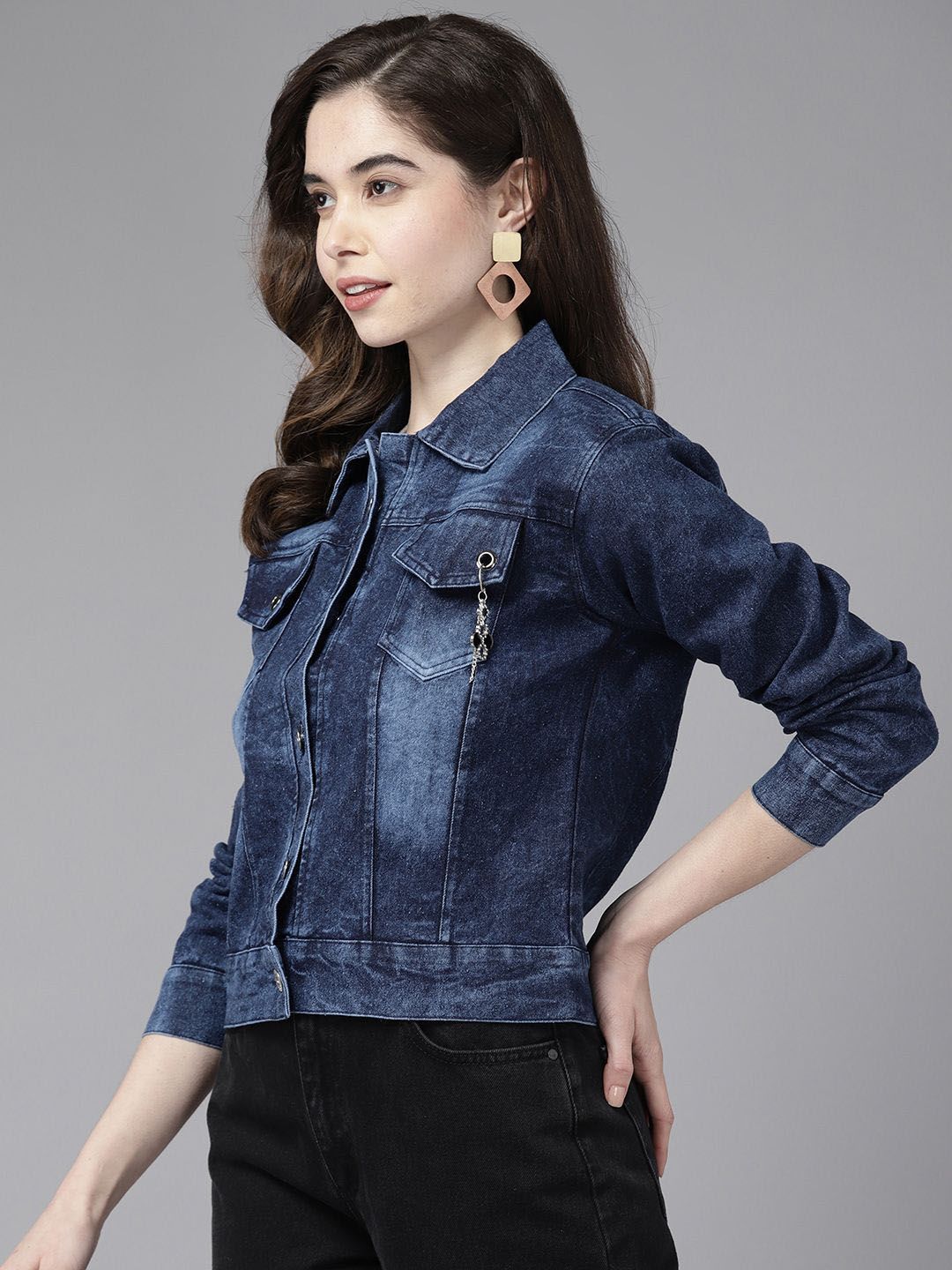 The Lifestyle Co Collared Denim Jacket - Image 2