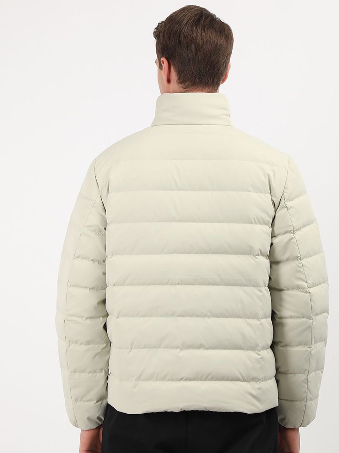 Men Solid Windcheater Puffer Jacket - Image 4