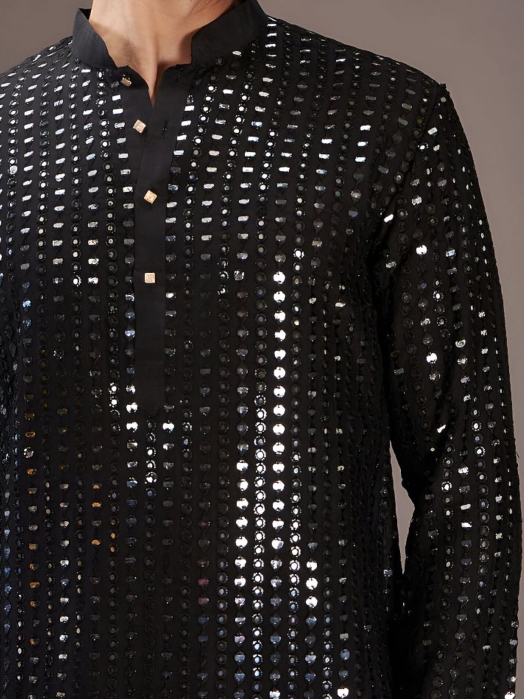 sven suits Geometric Embroidered Chikankari Mandarin Collar Straight Kurta - Image 2