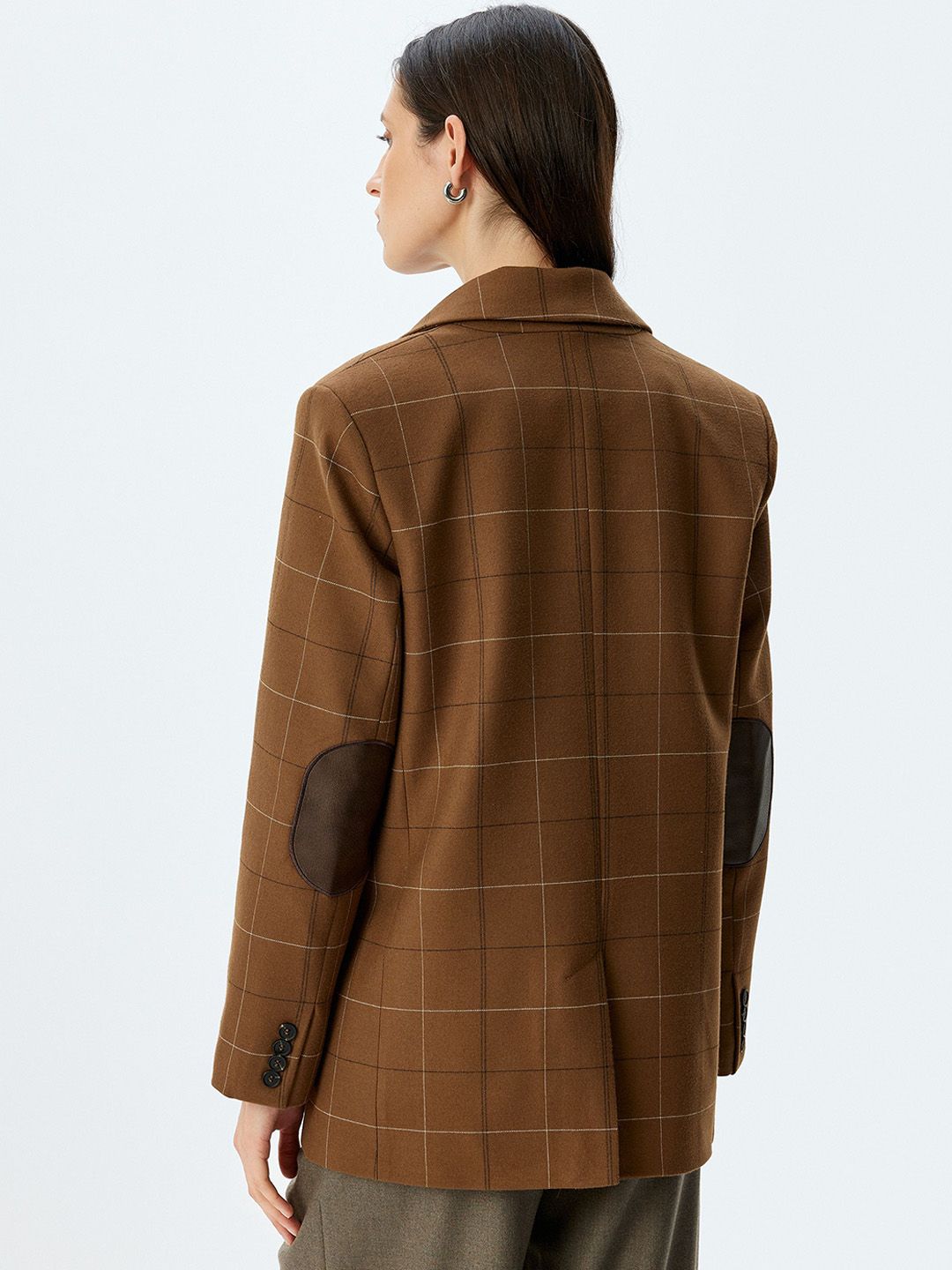 Koton Checked Single Breasted Blazer - Image 3