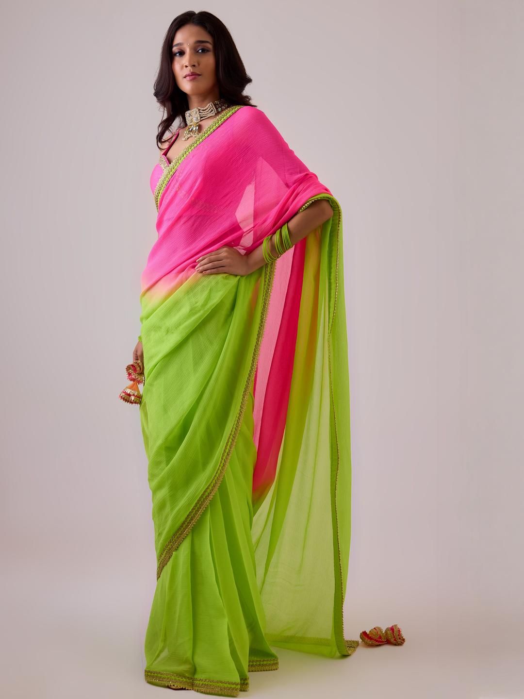 Ombre Gotta Patti Saree - Image 3