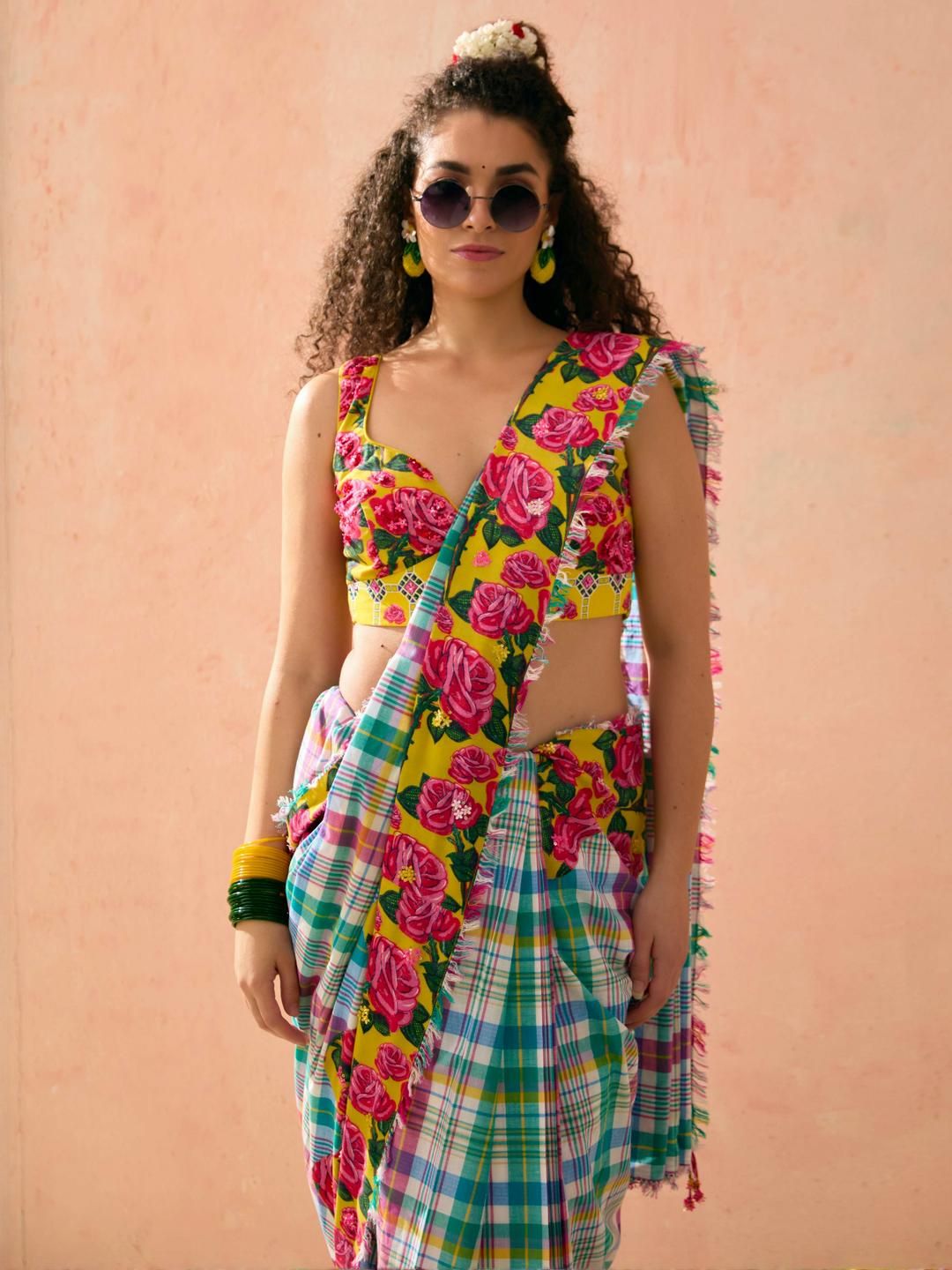 Checked Pure Cotton Saree