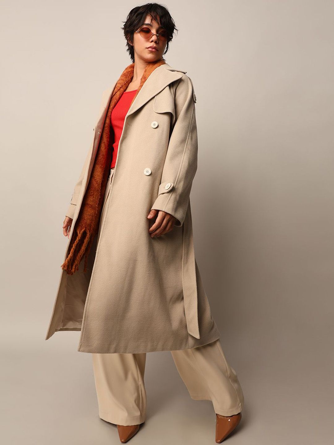 Women Slim-Fit Double-Breasted Trench Coat - Image 4
