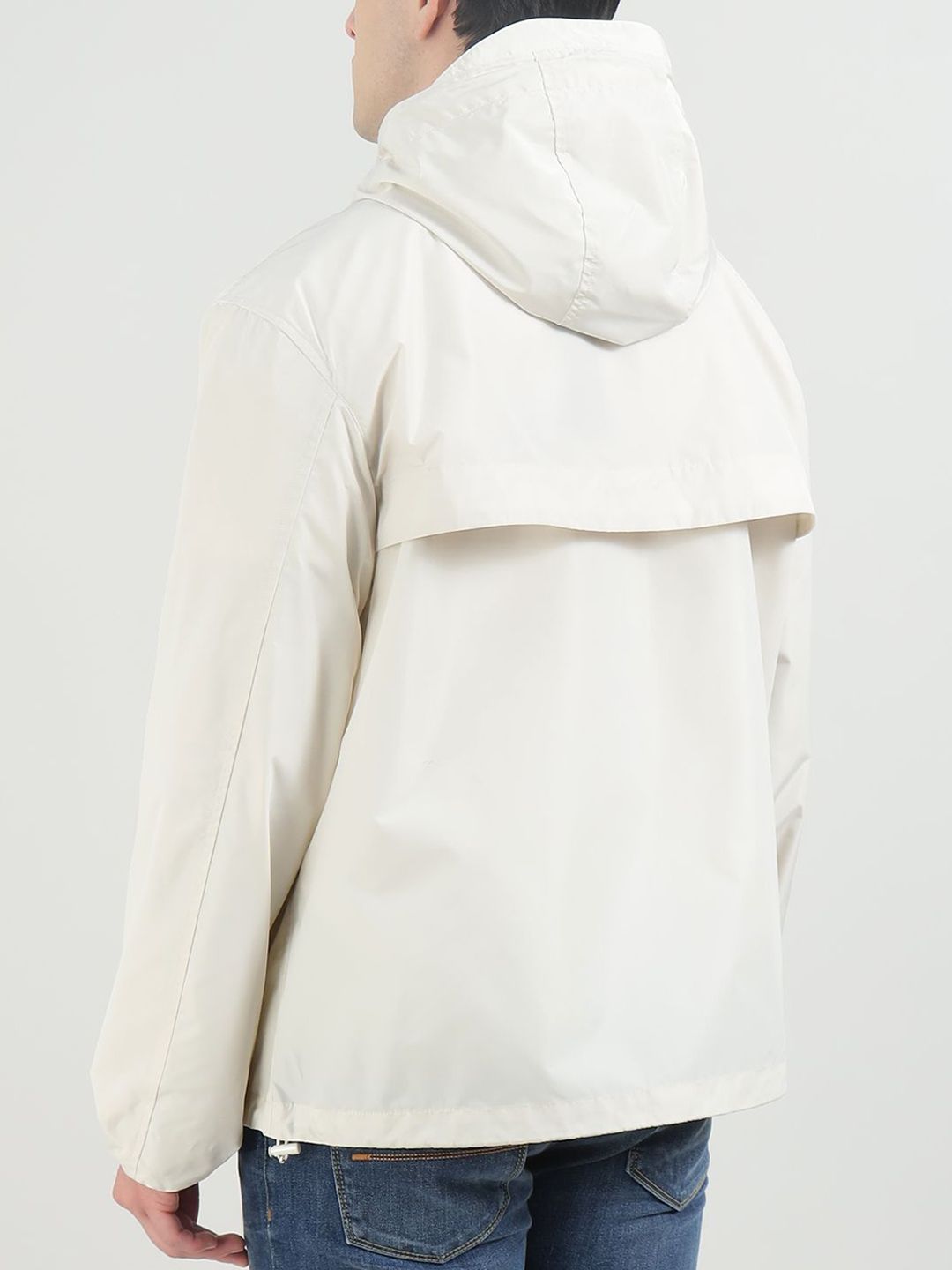 Men Hooded Solid Casual Windcheater Padded Jacket - Image 3