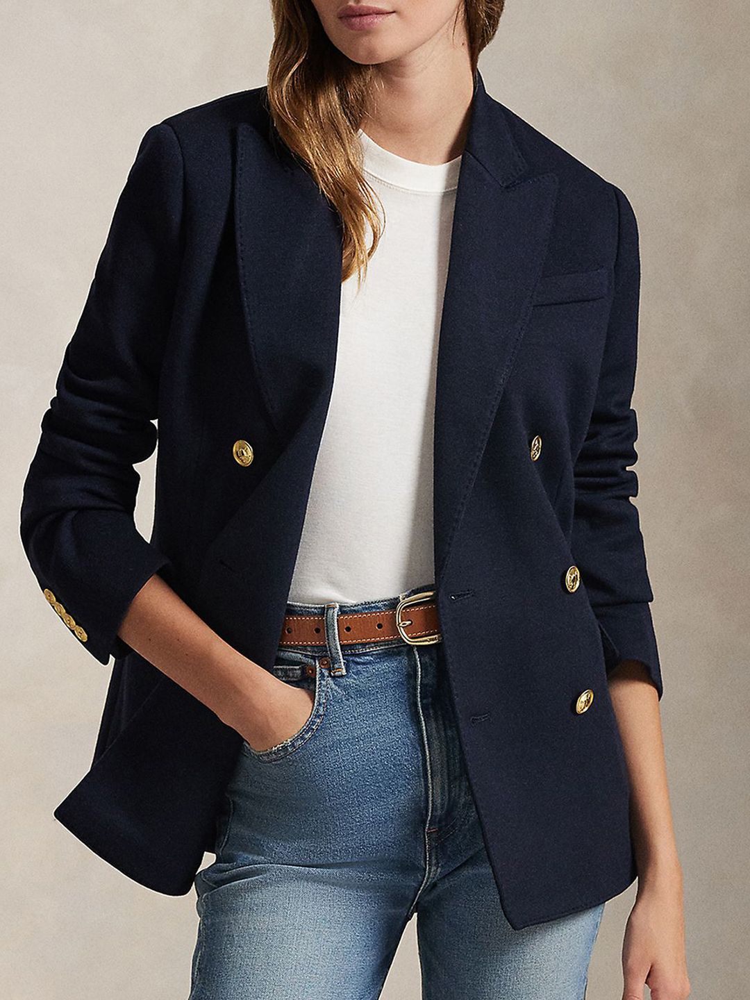Polo Ralph Lauren Double-Breasted Knit Blazer