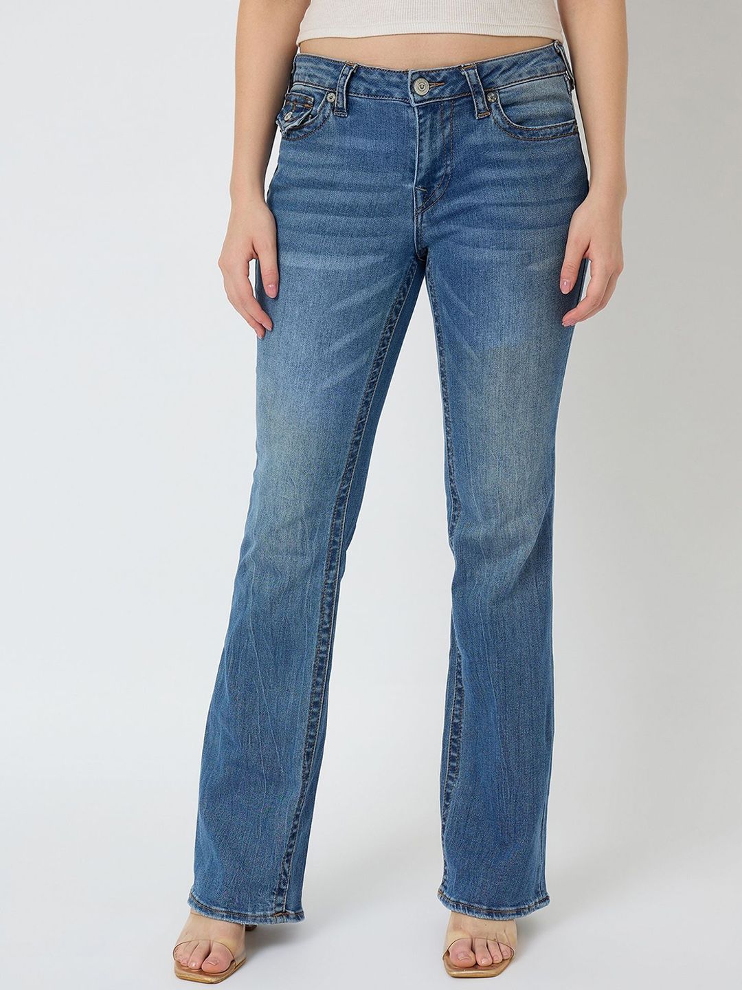 True Religion Women Bootcut Mid-Rise Clean Look Jeans
