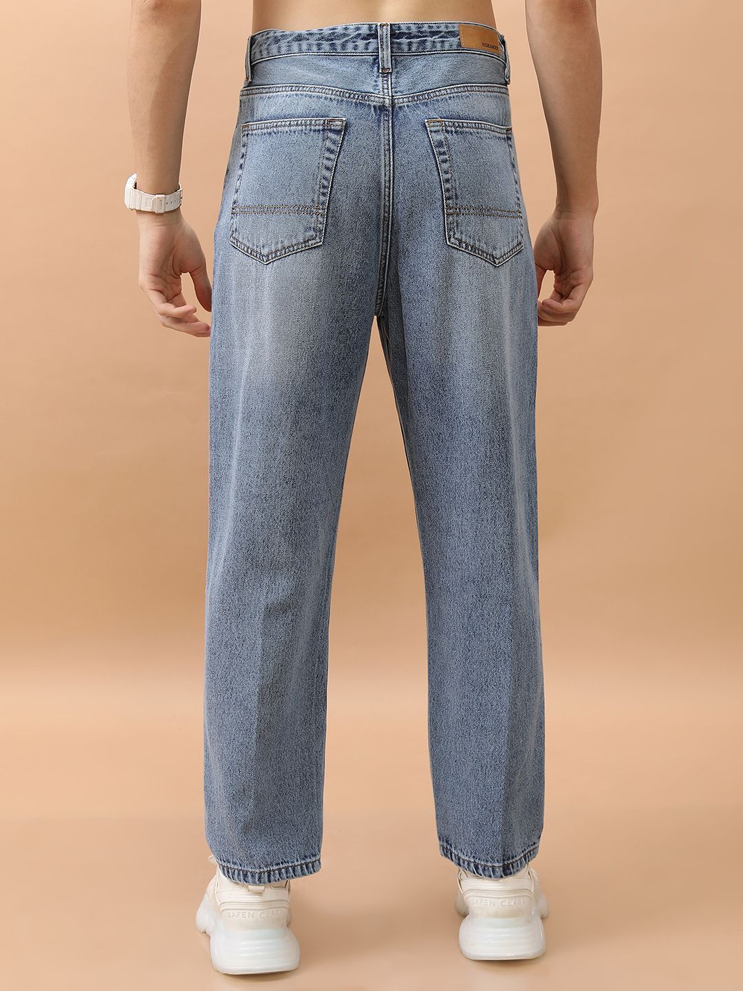 Men Relaxed Fit Highly Distressed Light Fade Jeans - Image 4