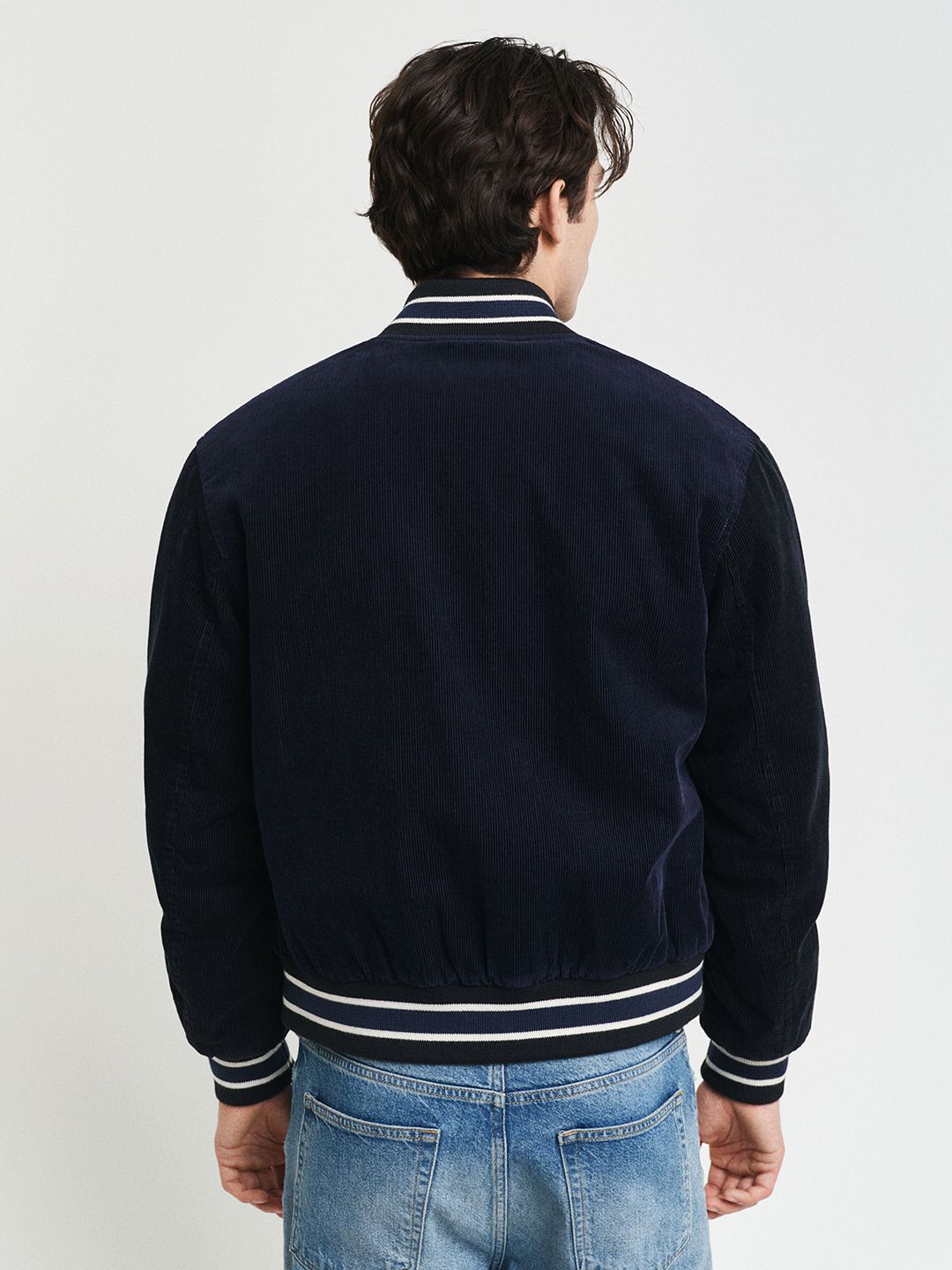 Men Stand Collar Cotton Bomber Jacket - Image 3