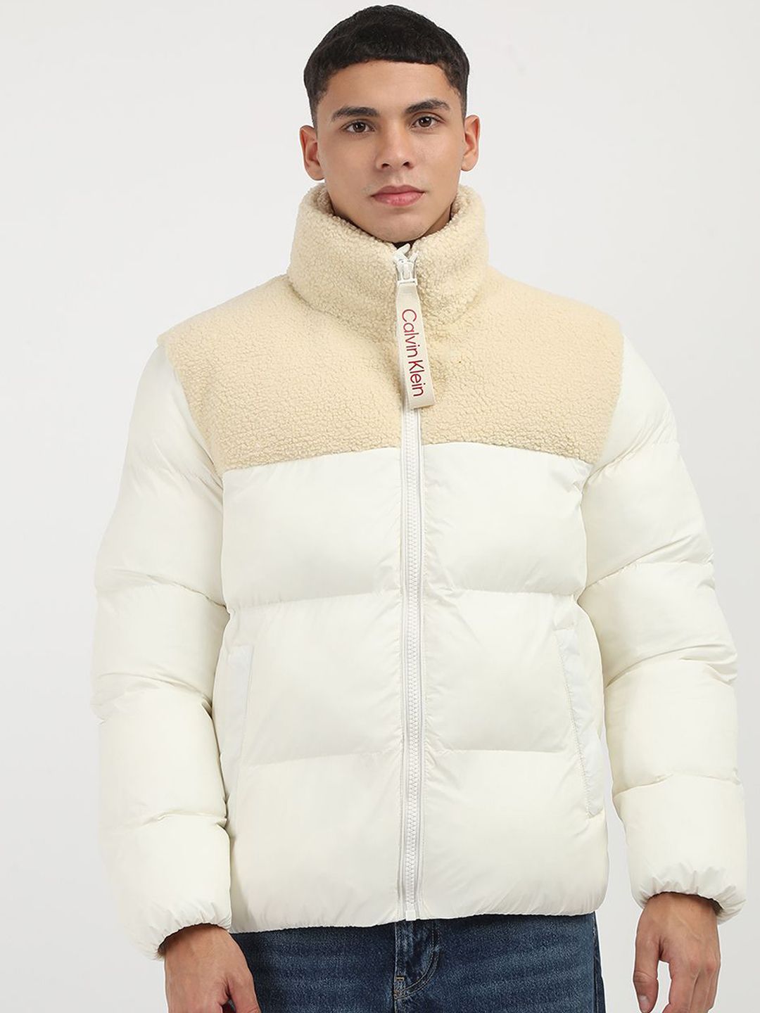 Men Colourblocked Windcheater Padded Jacket - Image 3