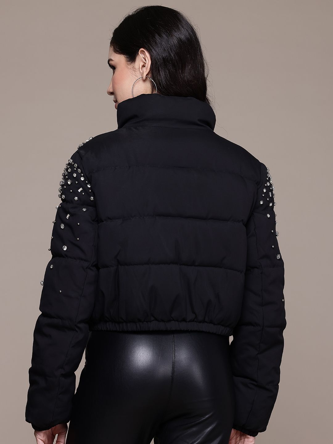 Women Studded Puffer Jacket - Image 3