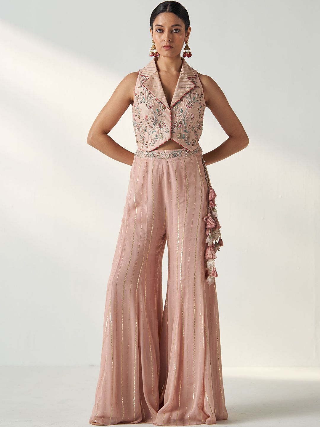 Women Embellished Top with Palazzos