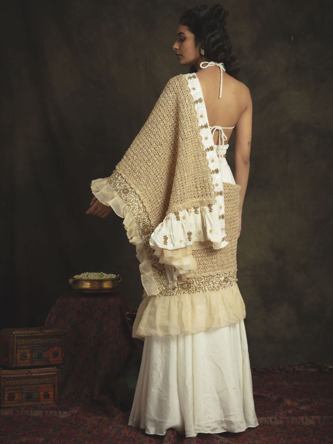 Nikita Vishakha Embellished Velvet Saree - Image 3