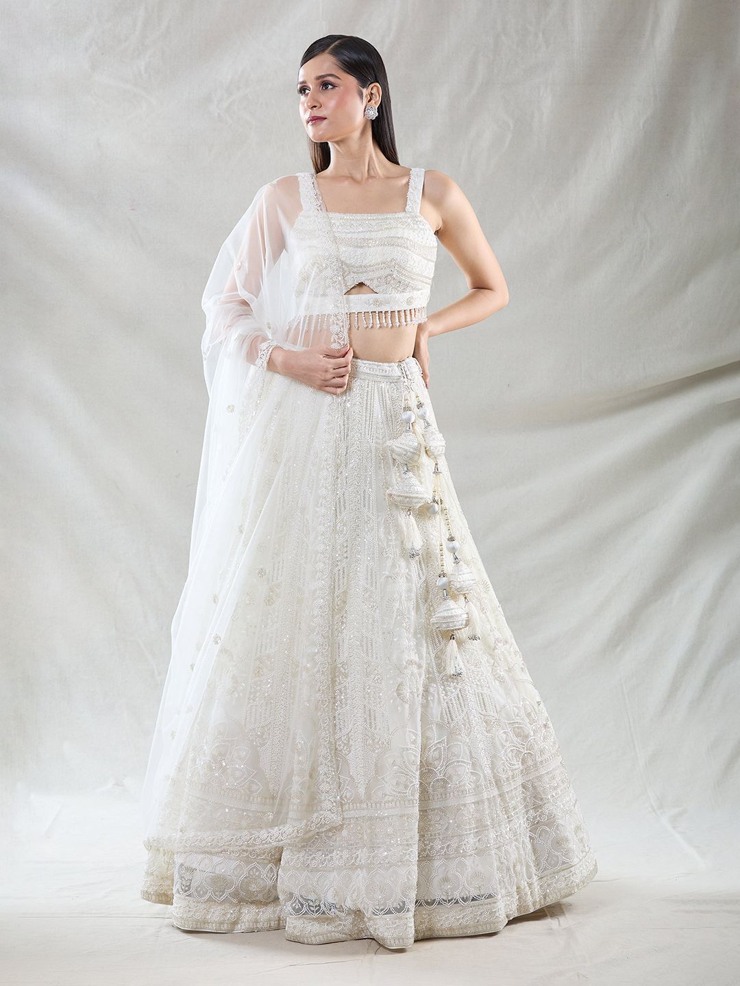 Samyukta Singhania Embroidered Beads & Stones Ready to Wear Lehenga & Blouse With Dupatta